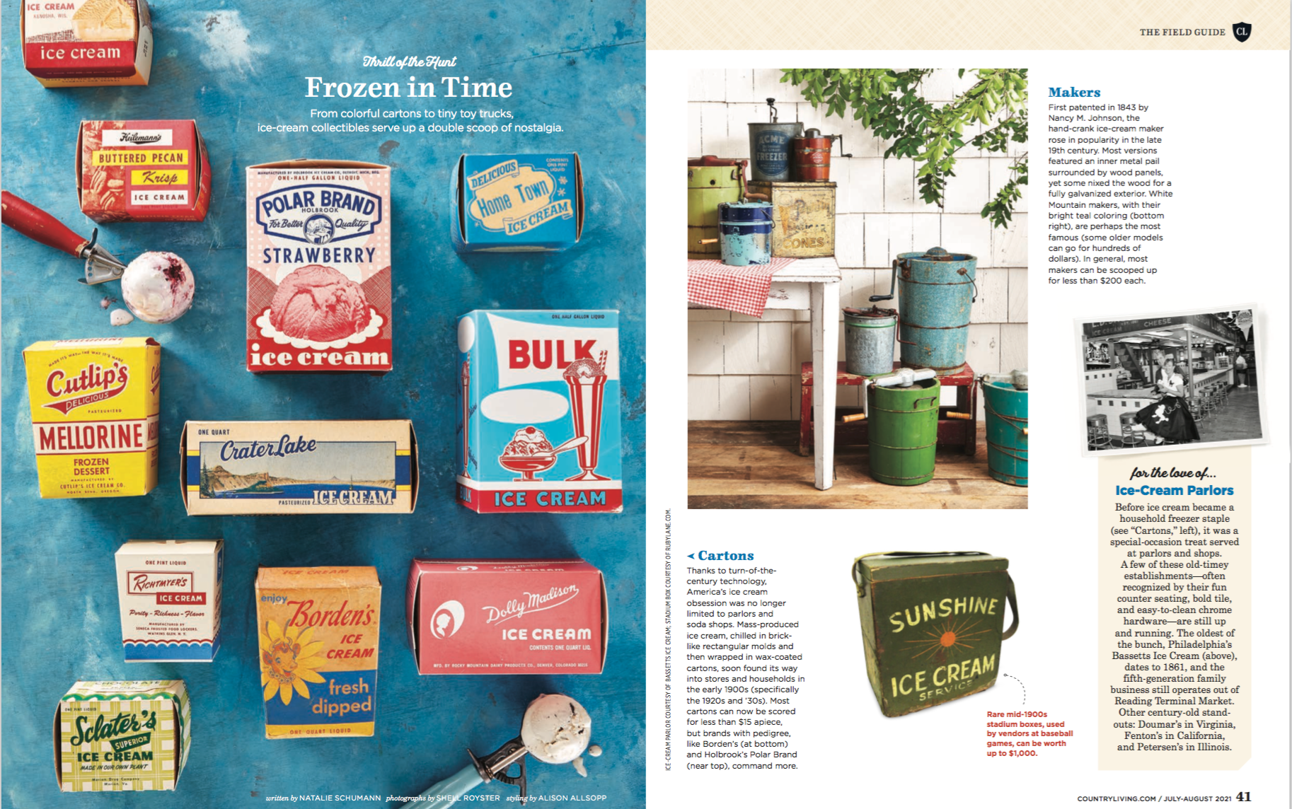 Country Living Magazine Frozen In Time Ice Cream