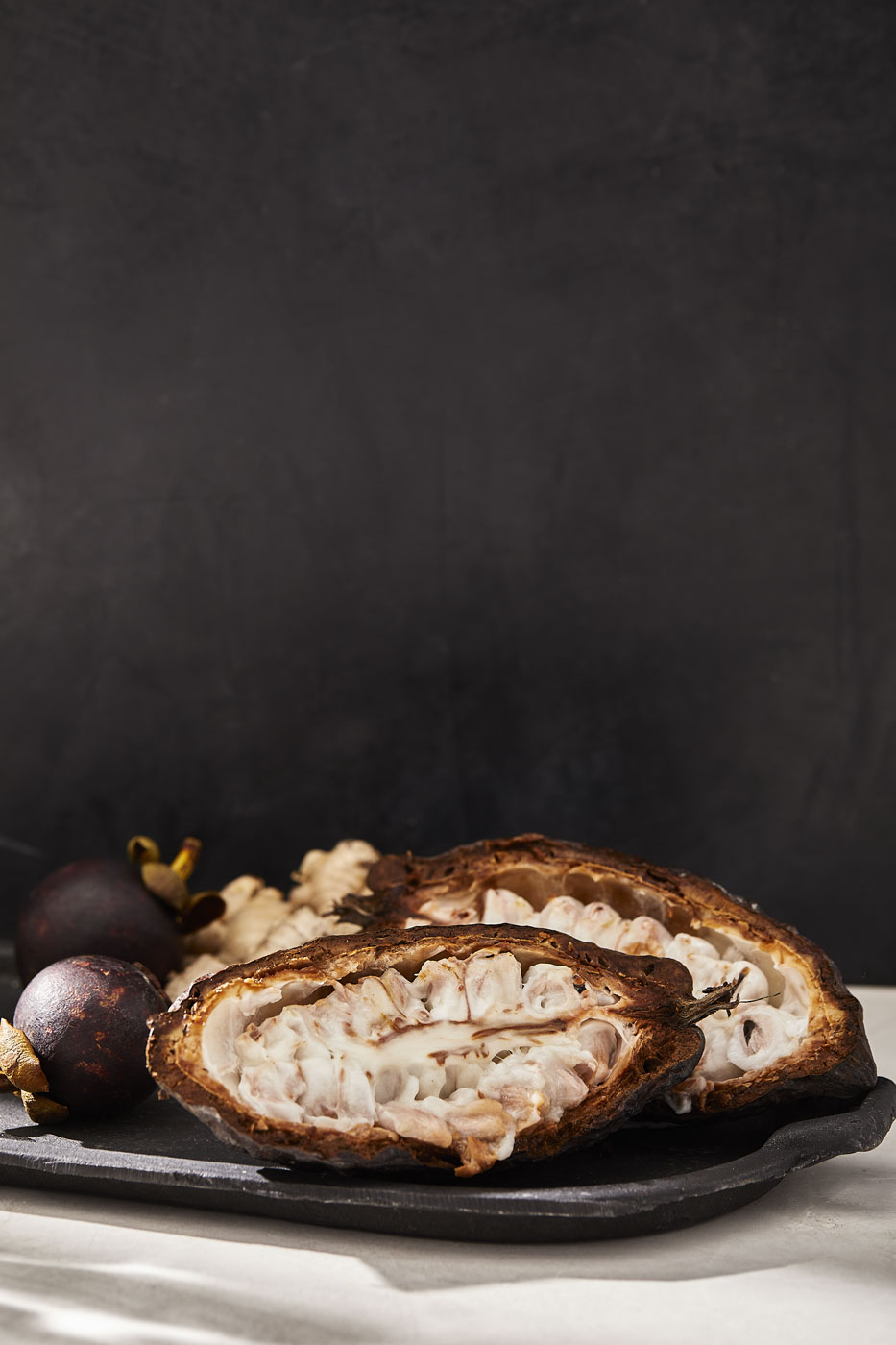 Cacao Pod On a Tray