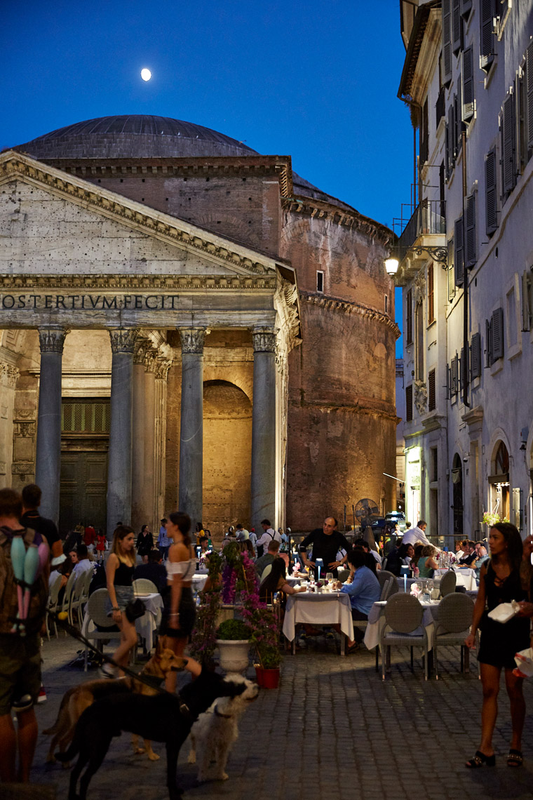 Pantheon At Night Rome Italy