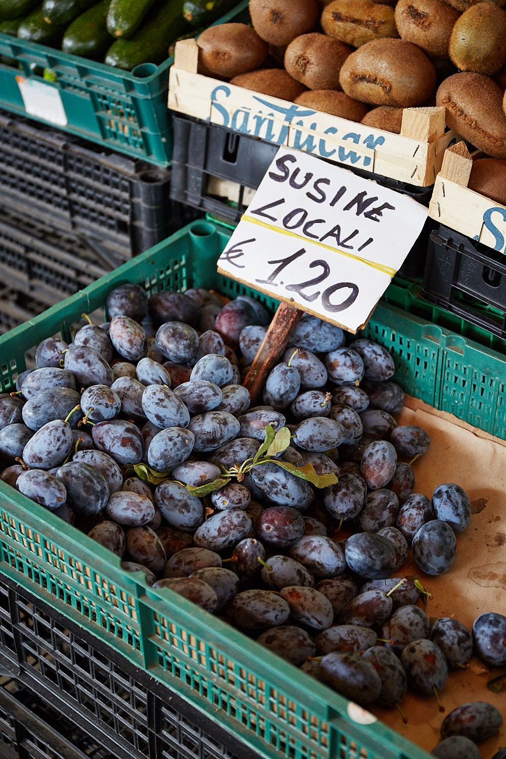 Prunes at the market in Bari Italy
