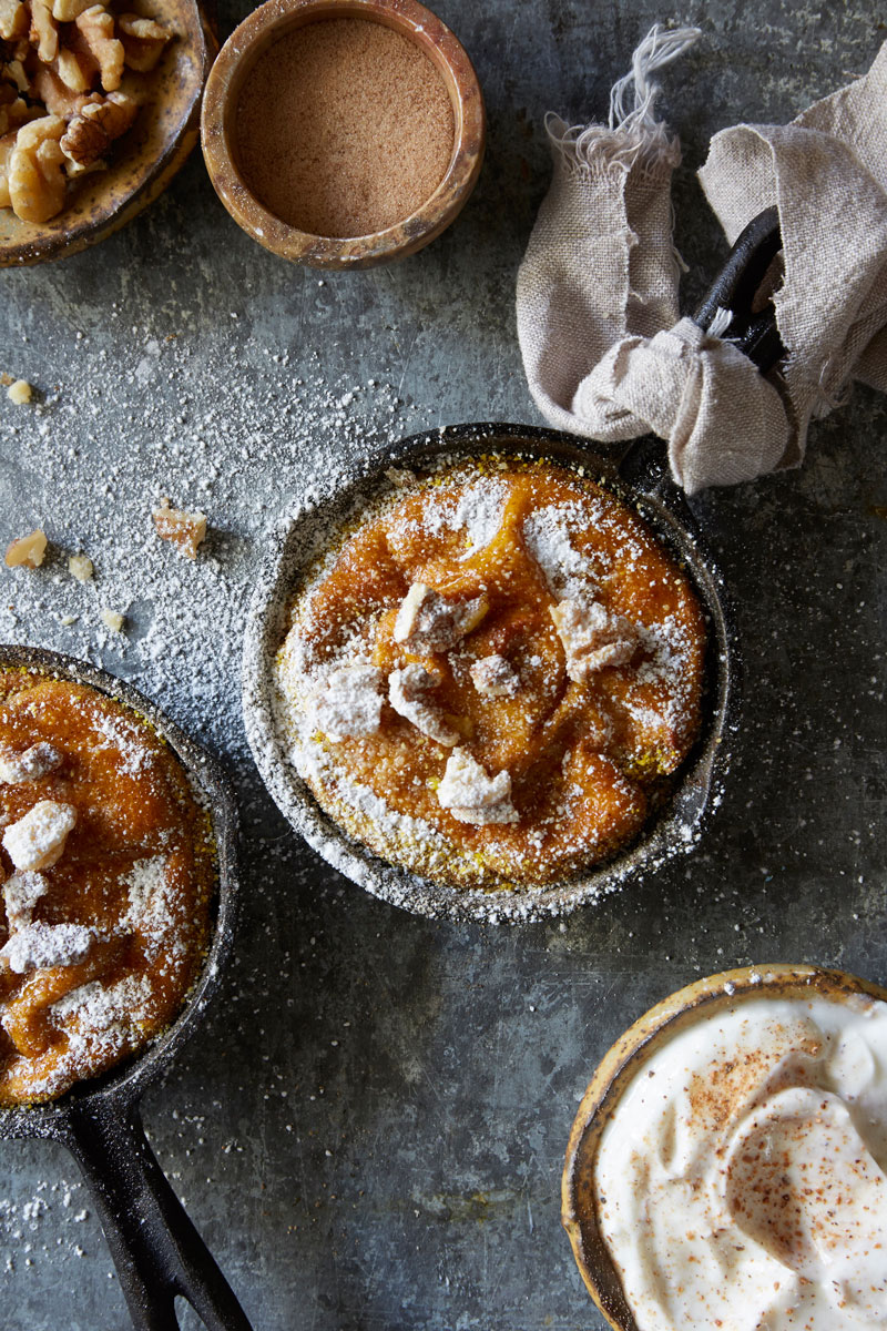 Pumpkin Mini Cakes with Yogurt and Walnuts