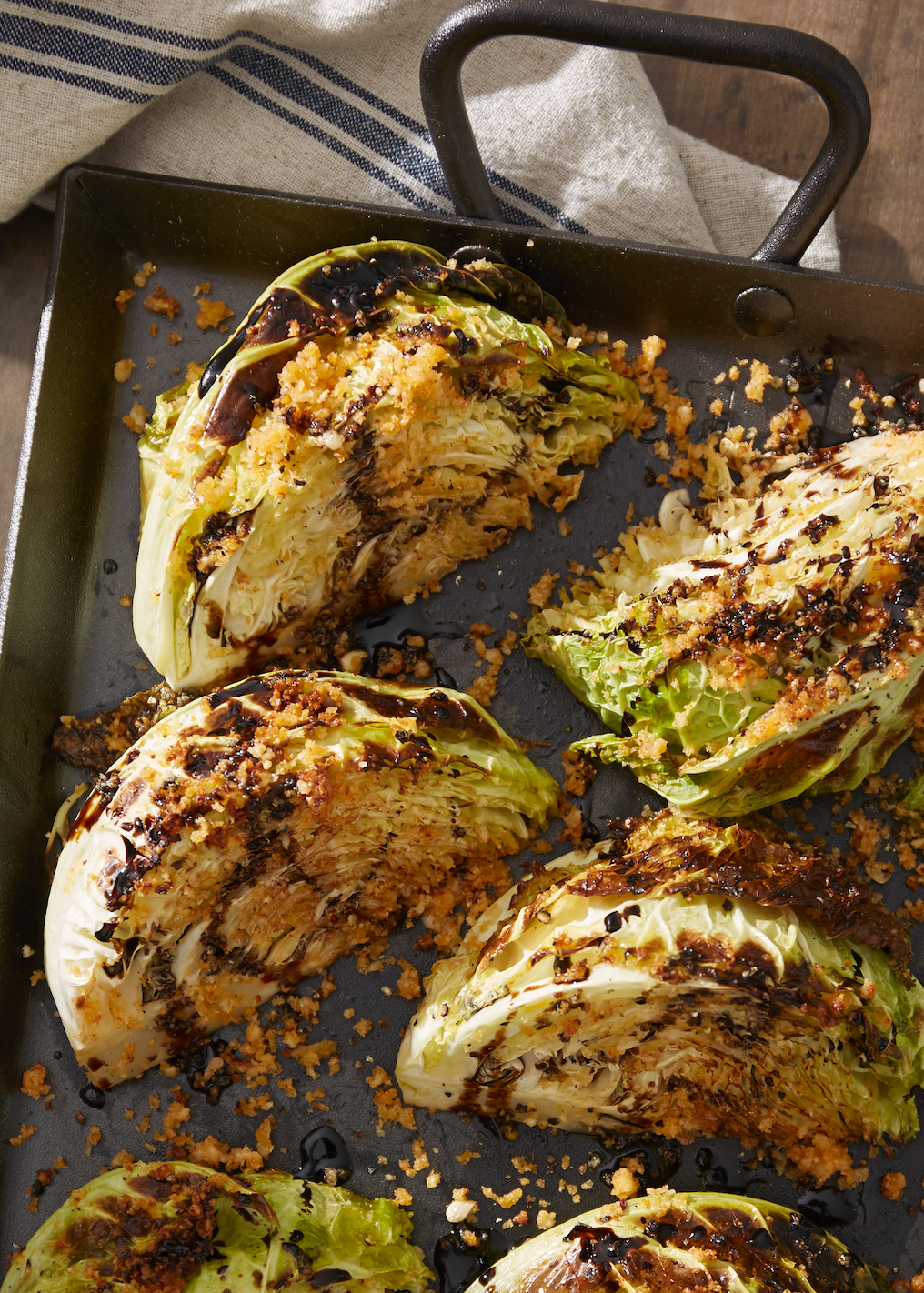 Roasted Cabbage on metal tray