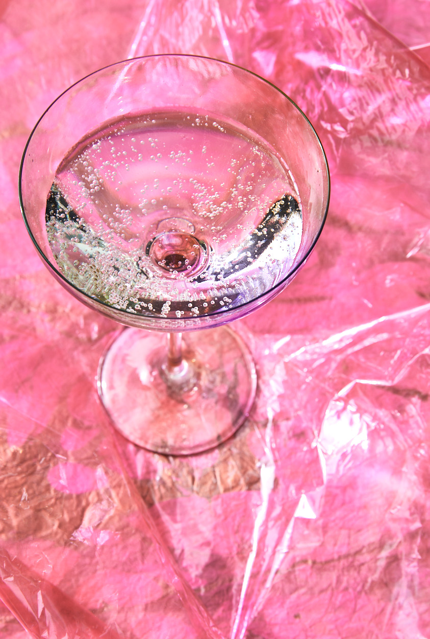 Rose Wine on a pink background