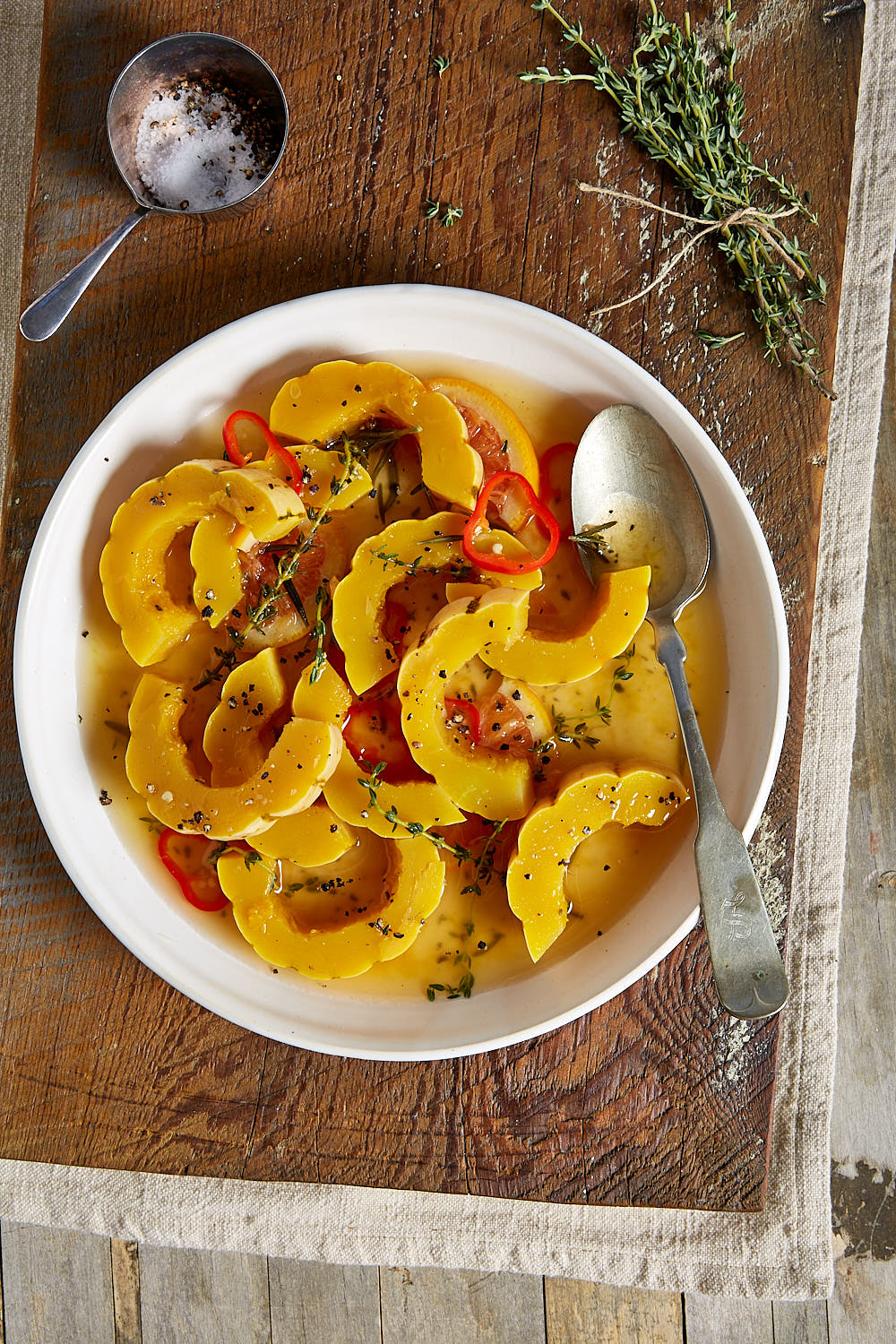 Roasted squash with herbs