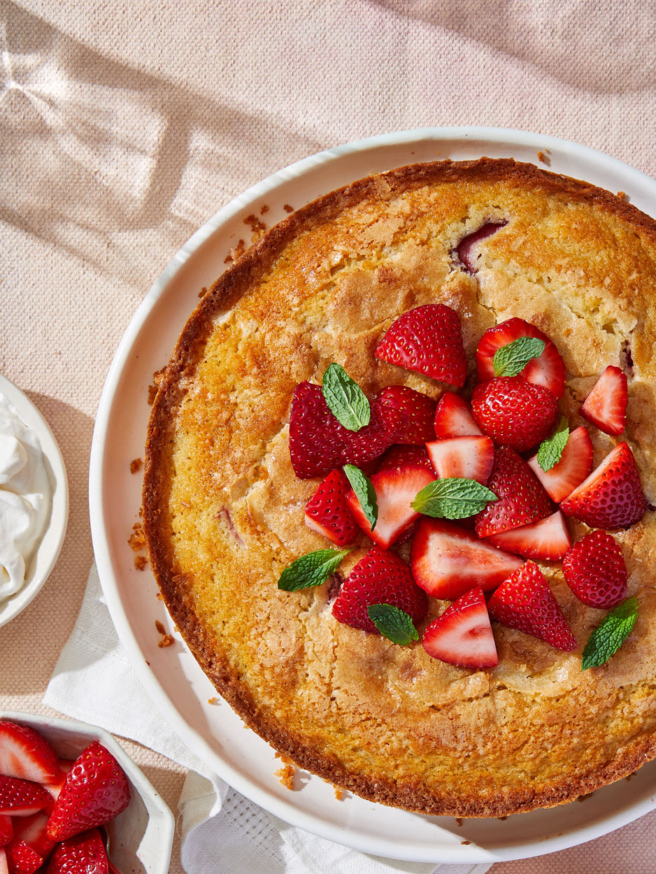 Strawberry Cornmeal Cake