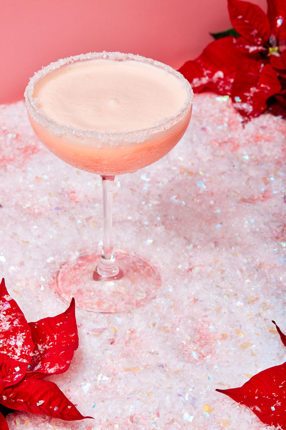 Strawberry Cream Cocktail with Poinsettia