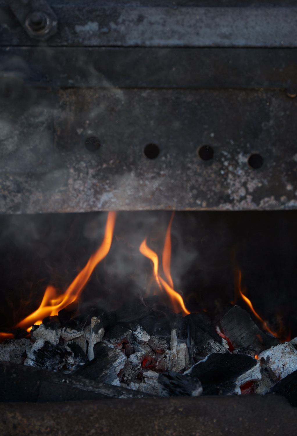 Fire in a BBQ pit